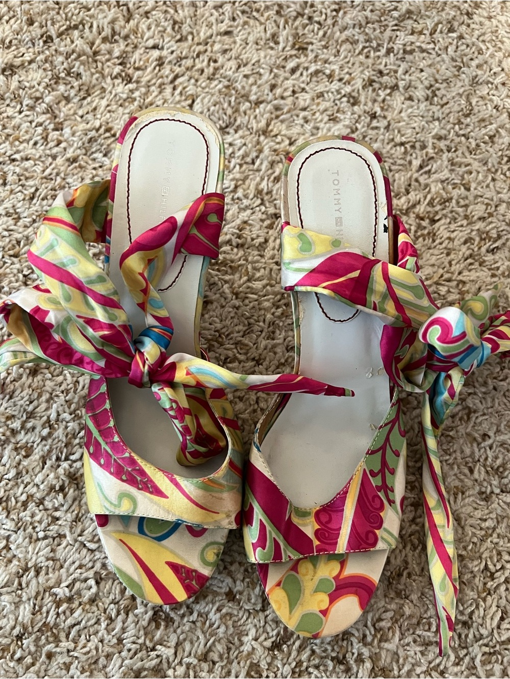 vintage Tommy Hilfiger open-toe wedge sandals 9 1/2
